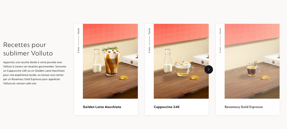 recettes Nespresso volluto